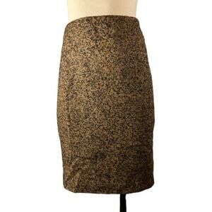90’s Vintage Multi Tonal Brown Fitted Wool Pencil Skirt